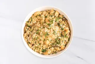 С белыми грибами, вешенками и пармезаном