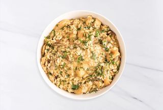 С белыми грибами, вешенками и пармезаном