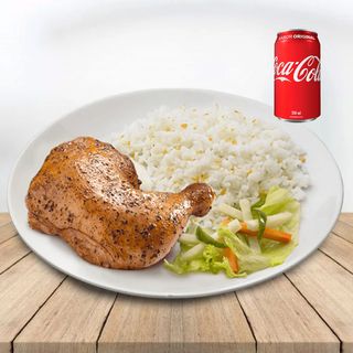 1/4 De Pollo Con Arroz Y Bebida
