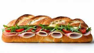 Panuozzo con speck, provola, insalata e pomodorini