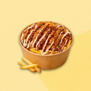 Bowl De Patatas Con Pollo Crujiente Y Miel Con Mostaza