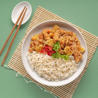 Рис з куркою в імбирному соусі