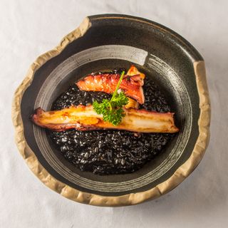 Pulpo Asado Con Rissotto Negro Sin Gluten