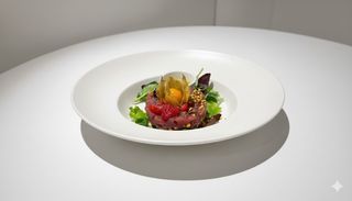 Tartare di tonno rosso adagiata su una dadolata di avocado siciliano e pistacchi di Bronte