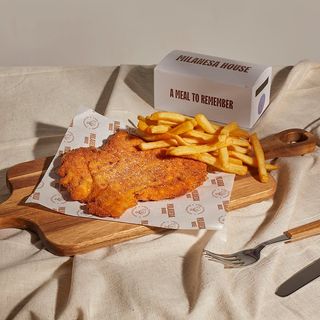 Pilaf cu legume si pulpa/snitel