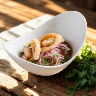Ceviche Con Crujiente De Calamar