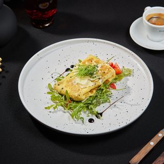 Omleta cu ciuperci,parmezan si rucola