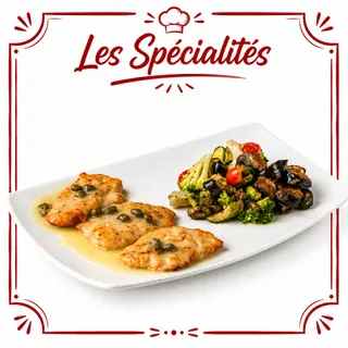  ESCALOPE DE VOLAILLE AU CITRON ET CAPRES 