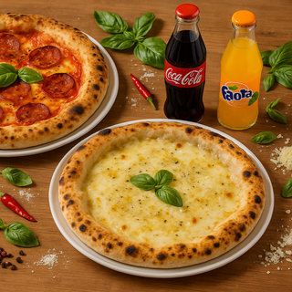 Combo Diavola + 4 Quesos + bebidas