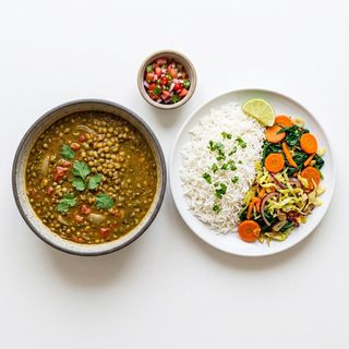 Ndengu Special With Rice & Veggies