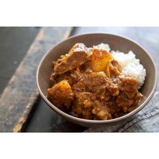 Goat Meat In Curry Sauce With Rice
