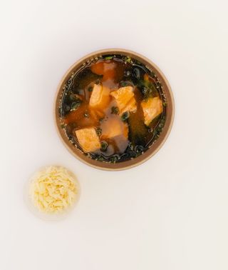 Miso soup with Norwegian salmon