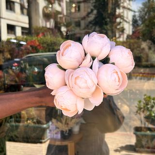 Bouquet de 7tiges pivoines artificielles saumon