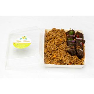 Mini Smoky Jollof & Stick Meat