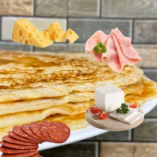 Катма с шунка, кашкавал и топено сирене