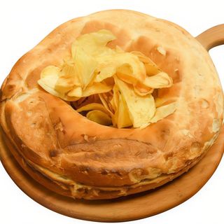 Rosca De Lomo Con Jamón Pimientos Con Patatas