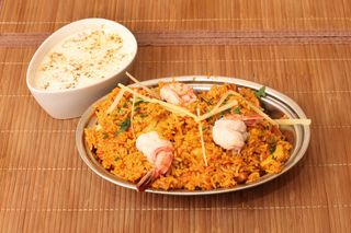 Biryani z krewetkami & raita