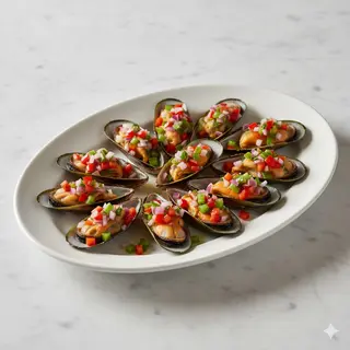 Mejillones con picadillo (10 uds.)