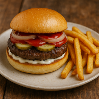 Classic Hamburger si cartofi prajiti 500g + bautura