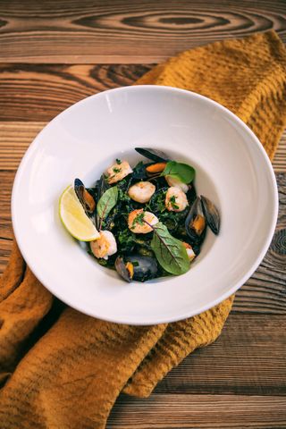 Tagliatelle z krewetkami