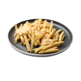 Patatas fritas con salsa de queso casera