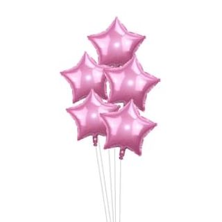 5 steluțe roz cu heliu 