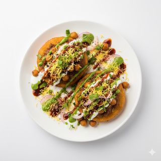 Chana tikki chaat 2 pezzi