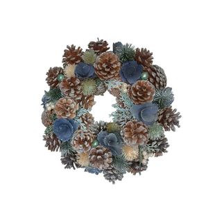 Coroa de natal - Prateada/Azul