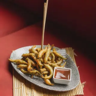 Piparras en tempura
