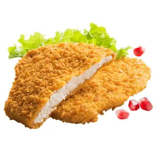 Pechuga de pollo empanada con patatas fritas