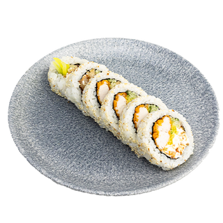 Uramaki z kurczakiem i kremową sałatką z kimchi 6 szt