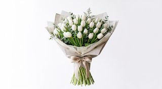 Bouquet di 30 Tulipani Bianchi