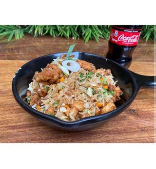 Chicken Fried Rice And a Soda