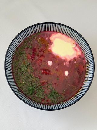 Борщ со сметаной