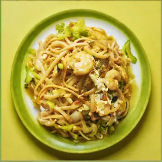 Tallarines Fritos Con Gambas