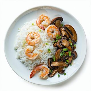 Riso gamberi e funghi