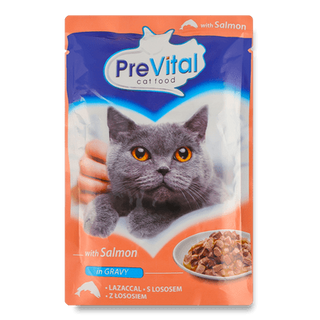Корм для котів PreVital з лососем у соусі (100г)
