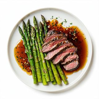 Vitello con asparagi alla piastra