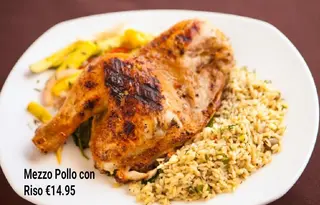 Mezzo Pollo con Riso + bibite 