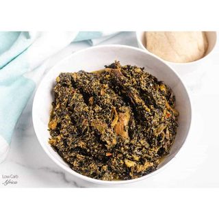 Vegetable Soup + Fufu + Beef