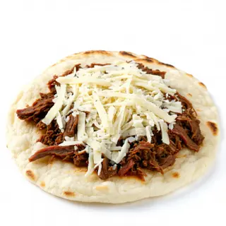 Arepa mechada  con queso