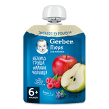 Пюре Gerber яблуко, груша, малина, чорниця (90г)
