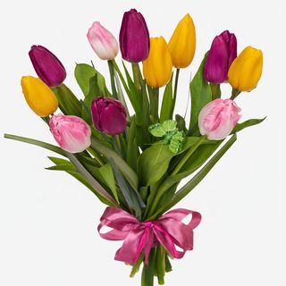 11 різнокольорових тюльпанів