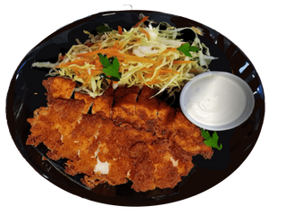 Хрупкаво пиле с чеснов сос (350г)