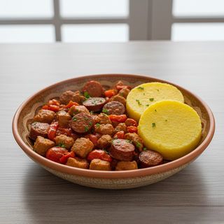 Tochitura de porc cu mamaliguta