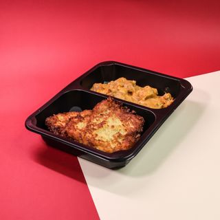 Placki ziemniaczane z gulaszem wieprzowym