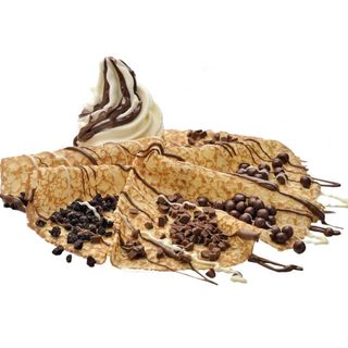 Crep con helado de yogur natural o nata montada