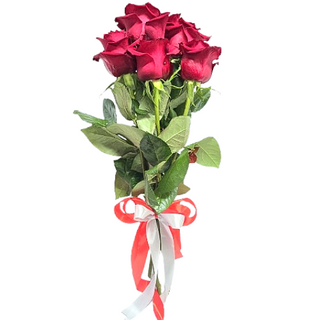 Buchet  Simplitate Elegenta cu 5 trandafiri rosii 
