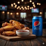 Pileća krilca sa domaćim BBQ sosom 400g +  Pepsi 0.25