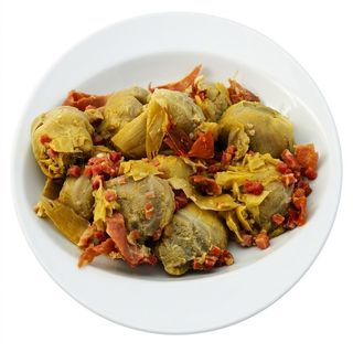 Alcachofas Con Jamón